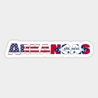 Arkansas State flag/ American flag logo Sticker